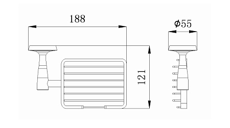 Мыльница решетка RUSH Balearic BA39410 хром