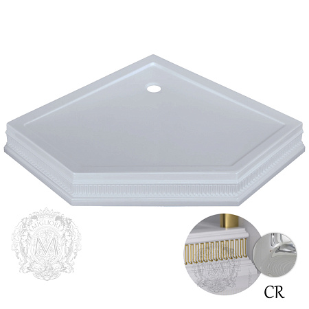 Душевой поддон Migliore 24589 95х95 см белый/декор хром