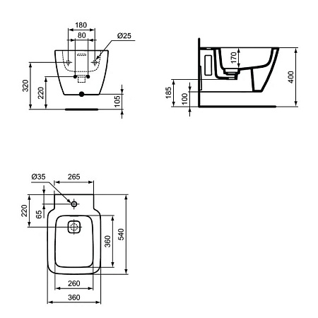 Биде подвесное Ideal Standard Strada II T456801