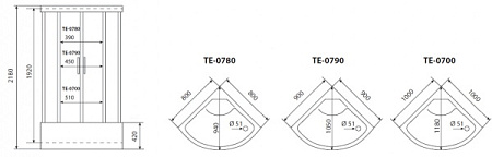 Душевая кабина Timo Eco TE-0780 80x80x218 матовое стекло/белый