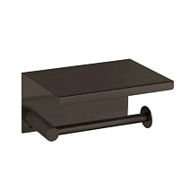 Держатель туалетной бумаги Boheme Uno 10971-GM с полкой, оружейная сталь