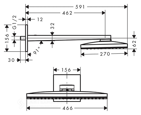 Верхний душ Hansgrohe Rainmaker Select  24003400 белый/хром