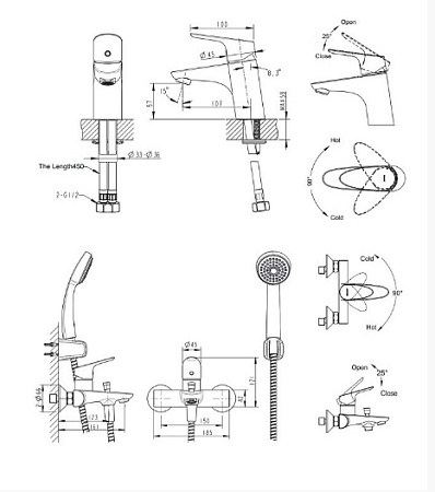 Комплект для ванной комнаты 3 -1 Bravat DROP F00308