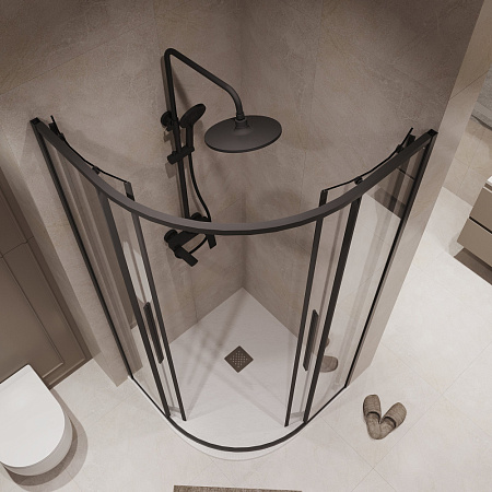 Душевой уголок Niagara Nova NG-6827-34BLACK 100x100x195 стекло прозрачное/профиль черный матовый