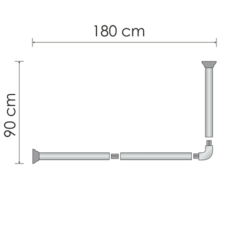 Карниз WasserKRAFT Elbe SC-729018 для ванны черный