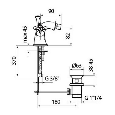 Смеситель для биде Webert Ottocento OT710102065 бронза