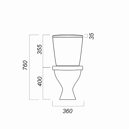 Унитаз-компакт Sanita Luxe Эталон Эконом ETLSACC01090113 белый