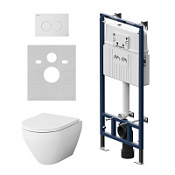 Комплект: инсталляция + клавиша + унитаз AM.PM Spirit V2.0 IS100101.701700 белый/белый глянцевый