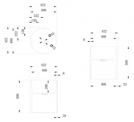 Раковина подвесная ABBER Stein AS2625 белый матовый
