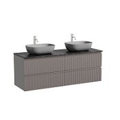 Тумба с раковиной и столешницей Sancos Snob R 140 SNR70SM+TT140A1X Doha Soft/Black Sky