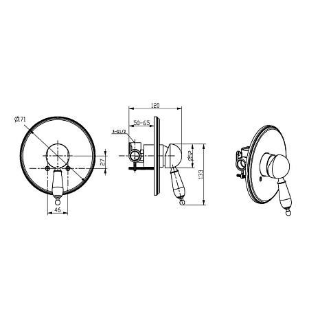Смеситель Boheme Medici Ripresa 305-SW для душа, бронза/Swarovski