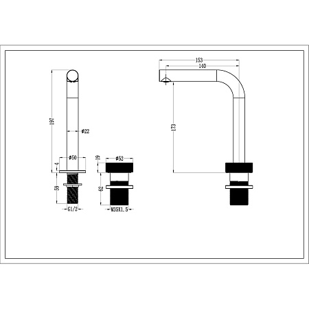 Смеситель Boheme Tech 158-B для раковины, автоматический, черный