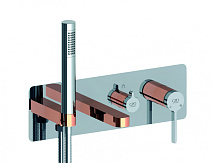 Смеситель GPD Gildo MKA165-K-R для ванны с душем, хром/розовое золото