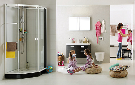 Душевая кабина IDO Showerama 8-5 4985017909 90x90 стекло прозрачное/узорчатое, профиль хром матовый