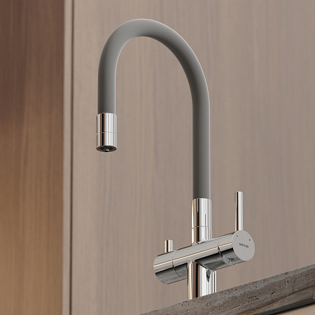 Смеситель для кухонной мойки Sancos Lucia SC4004CH хром/серый