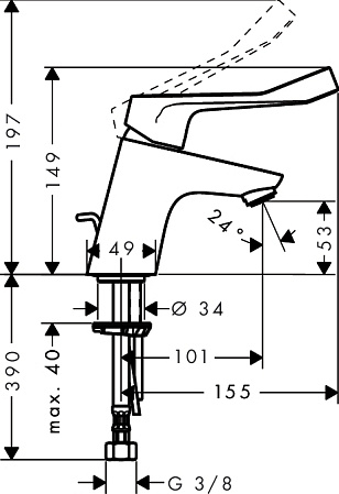 Смеситель Hansgrohe Focus 31910000 для раковины, хром