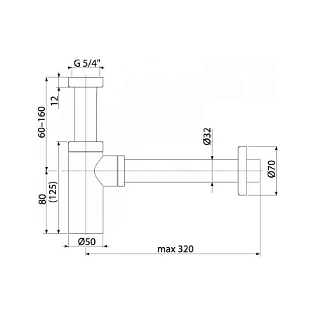 Сифон Boheme 609-MG для раковины, золото матовое