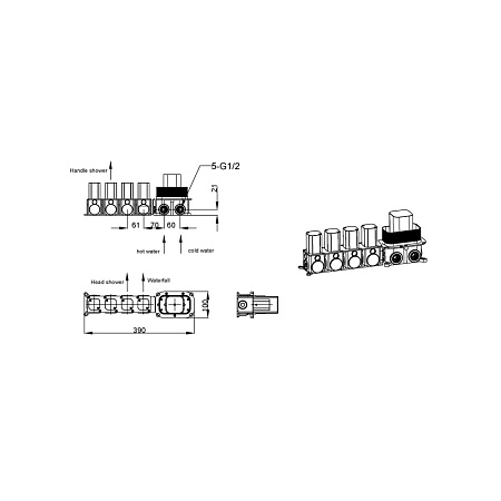 Душевой комплект Boheme Zodiac 132-G для душа, золото