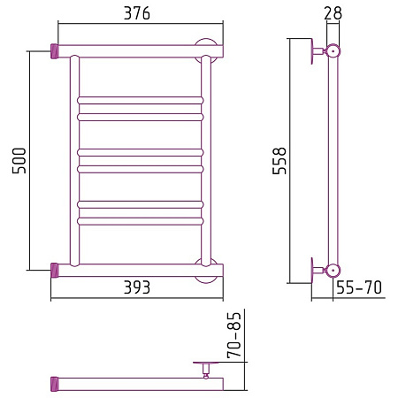 Полотенцесушитель водяной Стилье Минор 0601 50х40 хром