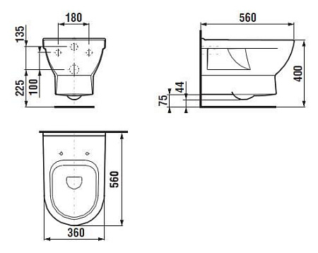 Чаша для подвесного унитаза Jika Cubito 8204220000001