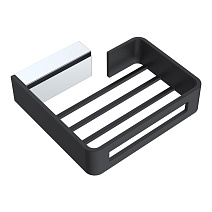 Мыльница Boheme Q 10959-CR-B настенная, хром/черный