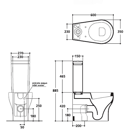 Унитаз-моноблок Kerasan Cento 351701 овальный