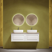 Мебель для ванной со столешницей Sancos Very 140 VR70W+TT140A2X Bianco/Kreman