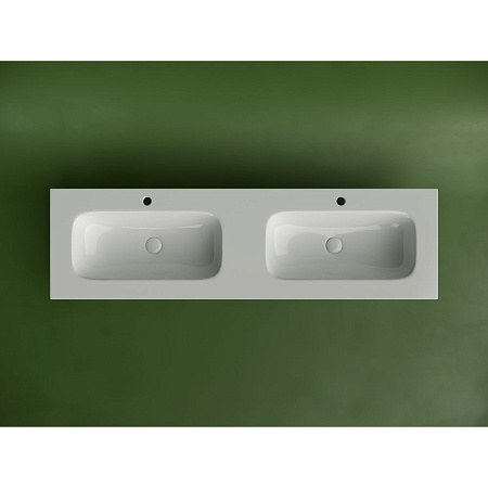 Раковина накладная Ceramica Nova Grace CN7023 161x45,7x13,7 два отверстия, белый