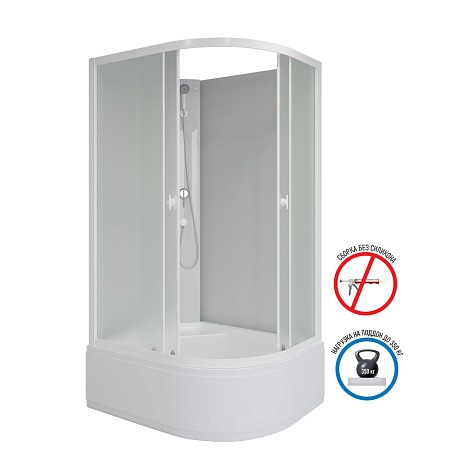 Душевая кабина Niagara Promo P90/70/40L/MT/BK 90x70x195 L стекло матовое/профиль белый