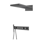 Душевой комплект Boheme Zodiac 133-SGM для душа, с термостатом, оружейная сталь глянцевая