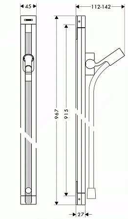 Душевая штанга Hansgrohe Raindance 27636000 хром