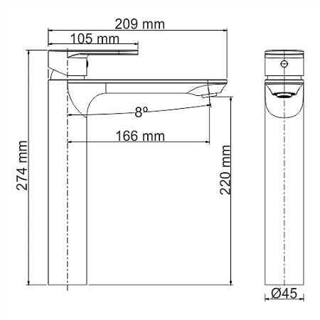 Смеситель WasserKRAFT Mindel 8503H для раковины, белый