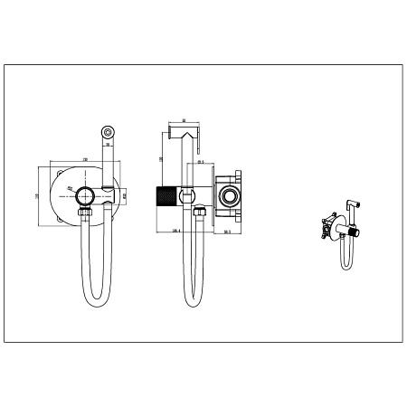 Гигиенический душ со смесителем Boheme Tech 157-G золото