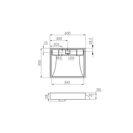 Мебельная раковина Aquaton Рейн 1A72103KRW210 60 графит