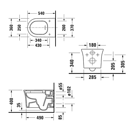 Унитаз подвесной Duravit White Tulip 2576092000