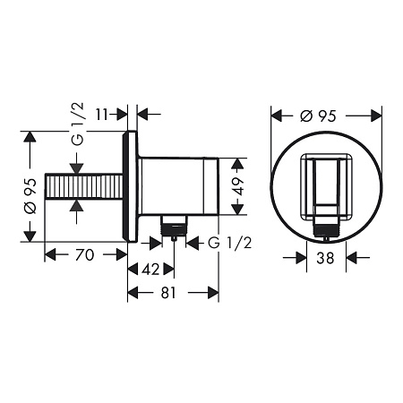 Шланговое подключение Hansgrohe Fixfit Porter S 26888700 с держателем душа, белый матовый