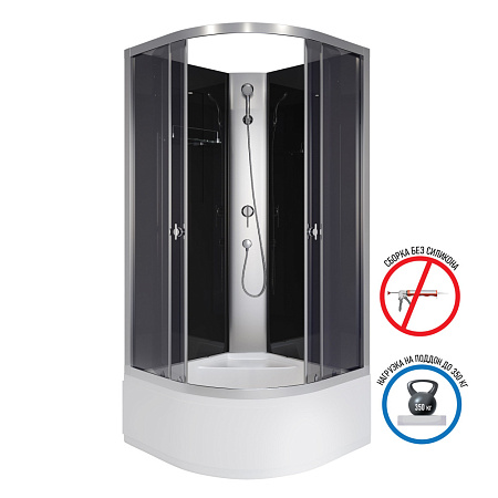 Душевая кабина Niagara Eco E80/40/TN/BK 80x80x195 L/R стекло тонированное/профиль серебро