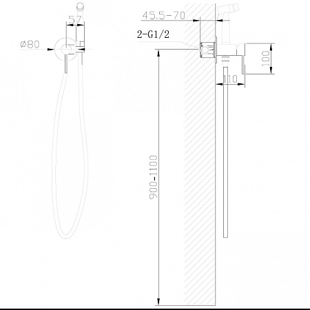 Гигиенический душ со смесителем ABBER Wasserfall AF8125RG розовое золото