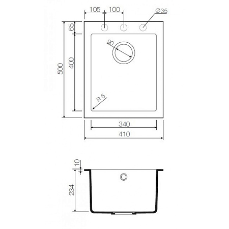 Кухонная мойка Omoikiri Bosen 41-EV 41х50 эверест