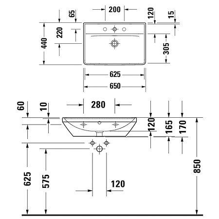 Раковина Duravit D-Neo 2366650000 65x44 белый 