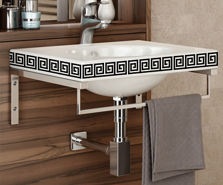 Раковина подвесная Sanita Luxe Ringo 50 Greek на кронштейнах