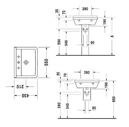 Раковина Duravit Starck 3 0300550000  55