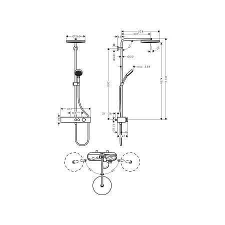 Душевая стойка Hansgrohe Pulsify Select 24220000 хром