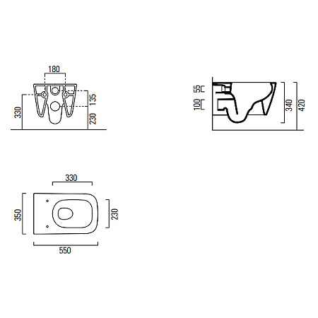 Унитаз подвесной GSI Nubes 961511 белый