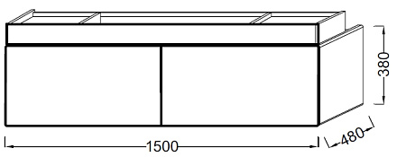 Мебель для ванной Jacob Delafon Terrace 150 см, белый бриллиант