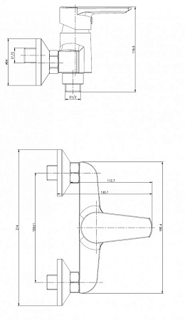 Смеситель Cersanit Vero 63062 для душа, хром