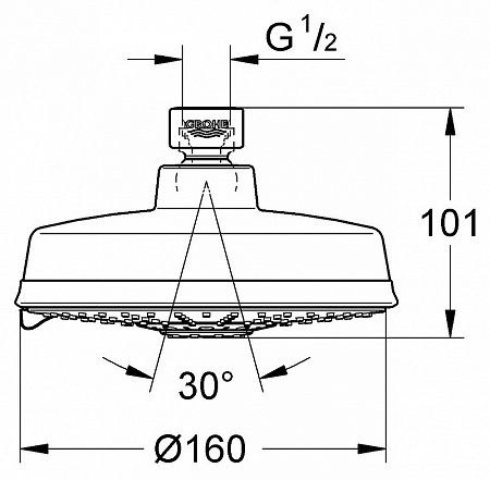 Верхний душ Grohe Rainshower Rustic 160 27128000 