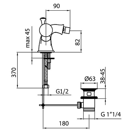 Смеситель для биде Webert Karenina KA710102017 хром