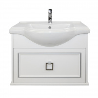 Тумба с раковиной Tessoro Foster TS-F9065-CH-W-S 65 подвесная, белый с патиной серебро