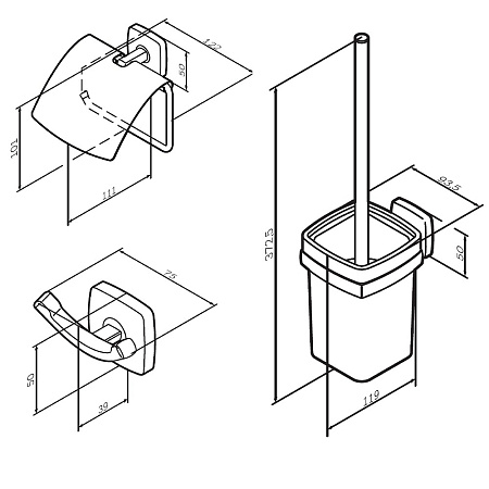 Набор аксессуаров для ванной Am.Pm GEM AK90T1703W хром